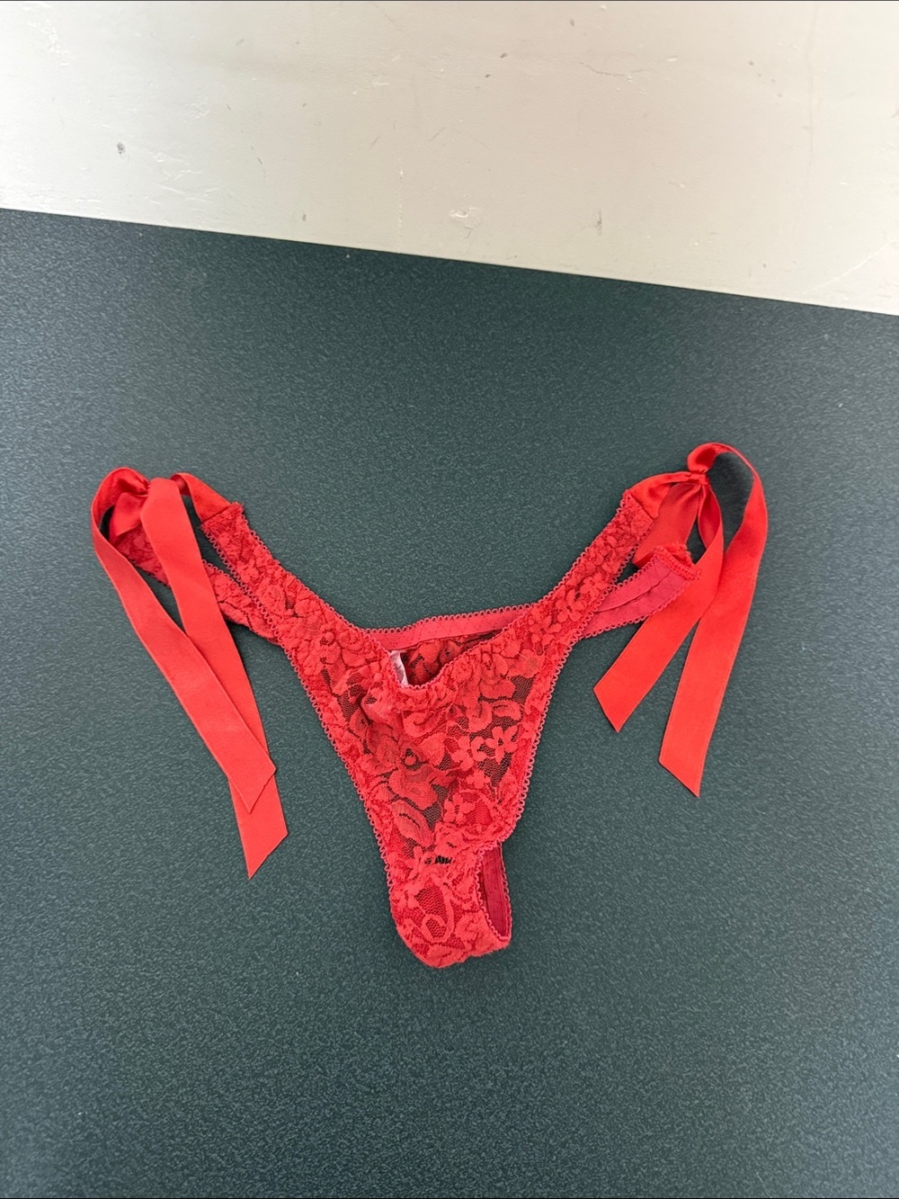Lace Tie-Side Thong Panty - Red 90’s